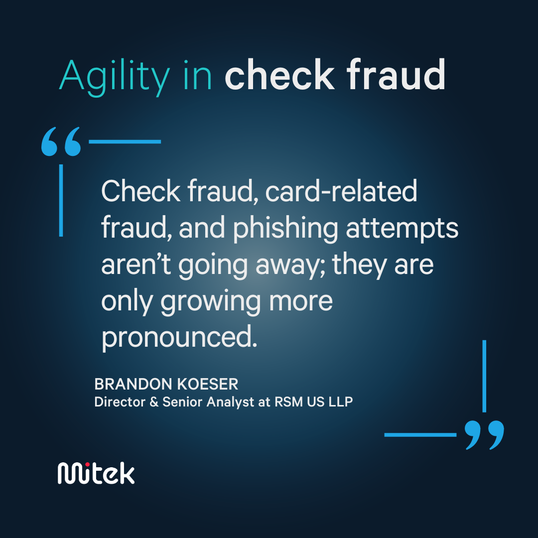 Check fraud agility